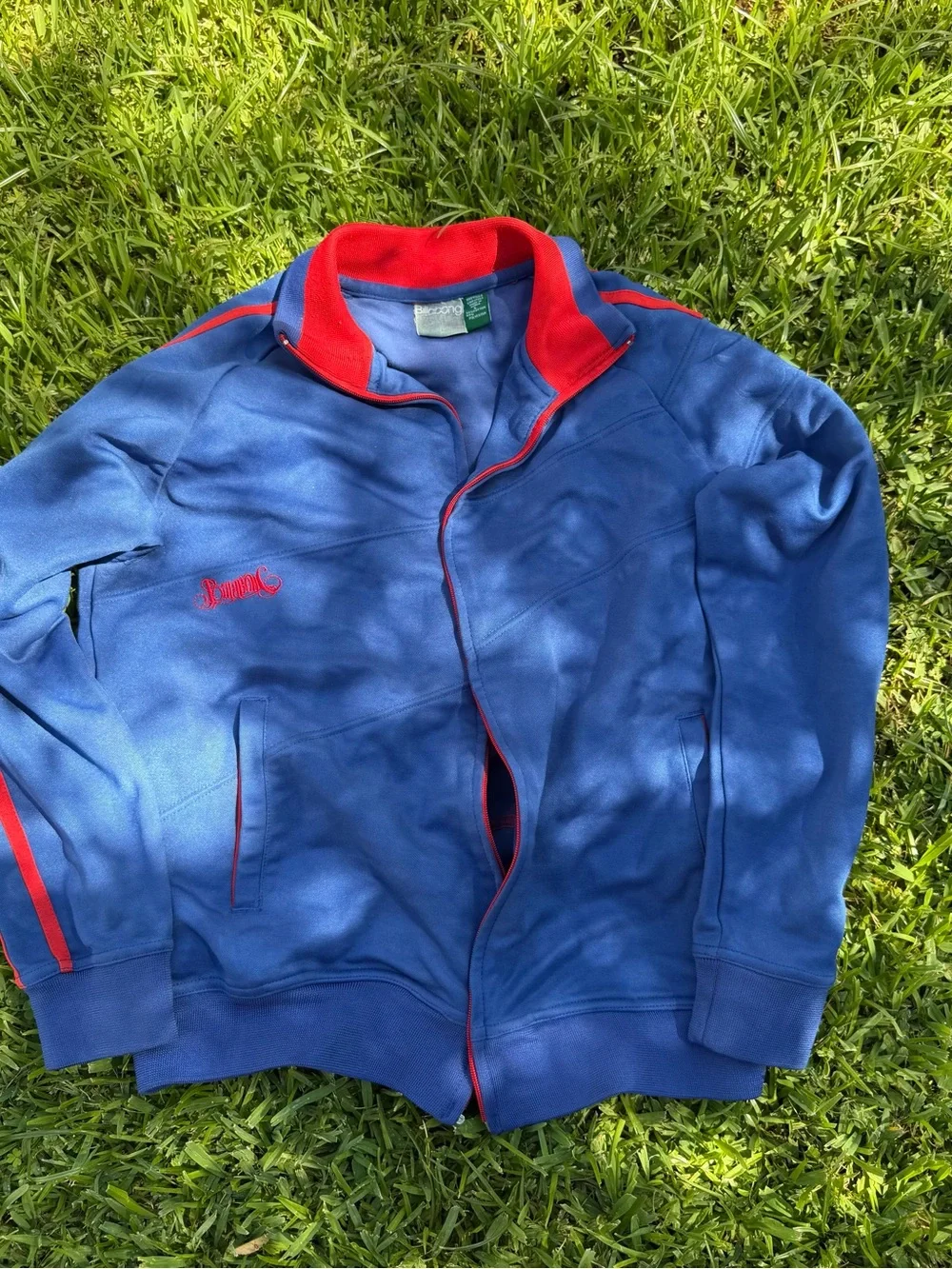 Y2K Billabong Blue and Red Lightweight Zip-Up Jacket